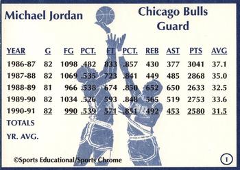 1991-92 Sports Educational #1 Michael Jordan Back