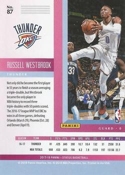 2017-18 Panini Status #87 Russell Westbrook Back