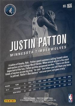 2017-18 Panini Prestige #166 Justin Patton Back