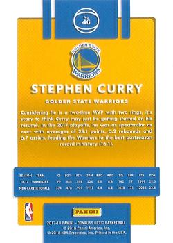 2017-18 Donruss Optic #46 Stephen Curry Back