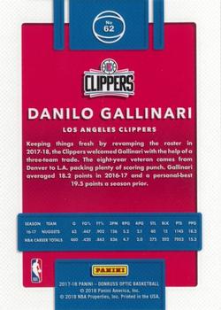 2017-18 Donruss Optic #62 Danilo Gallinari Back