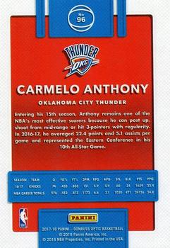 2017-18 Donruss Optic #96 Carmelo Anthony Back