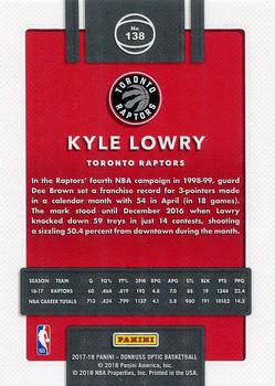 2017-18 Donruss Optic #138 Kyle Lowry Back