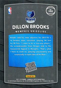 2017-18 Donruss Optic #152 Dillon Brooks Back