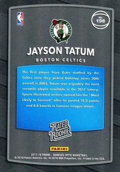 2017-18 Donruss Optic #198 Jayson Tatum Back