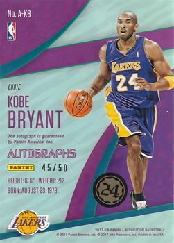 2017-18 Panini Revolution - Autographs Cubic #A-KB Kobe Bryant Back