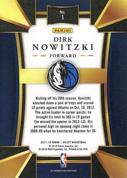 2017-18 Panini Select #1 Dirk Nowitzki Back