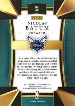 2017-18 Panini Select #20 Nicolas Batum Back