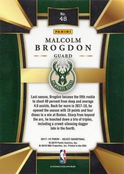 2017-18 Panini Select #48 Malcolm Brogdon Back
