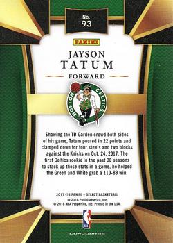 2017-18 Panini Select #93 Jayson Tatum Back