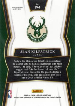 2017-18 Panini Select #194 Sean Kilpatrick Back