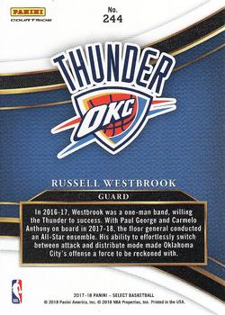 2017-18 Panini Select #244 Russell Westbrook Back