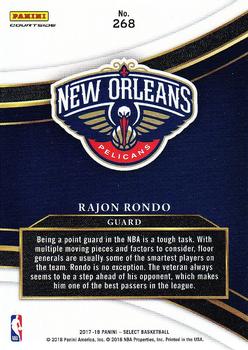 2017-18 Panini Select #268 Rajon Rondo Back