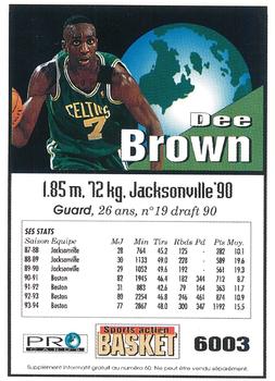 1994-95 Pro Cards French Sports Action Basket #6003 Dee Brown Back