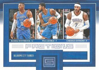 2017-18 Panini Status - Factions #17 Carmelo Anthony / Paul George / Russell Westbrook Front