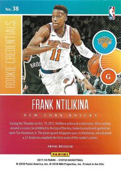 2017-18 Panini Status - Rookie Credentials Purple #38 Frank Ntilikina Back