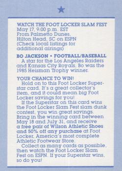 1988 Foot Locker Slam Fest #NNO Bo Jackson Back