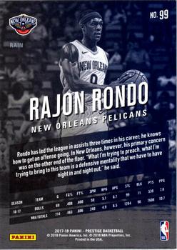2017-18 Panini Prestige - Rain #99 Rajon Rondo Back