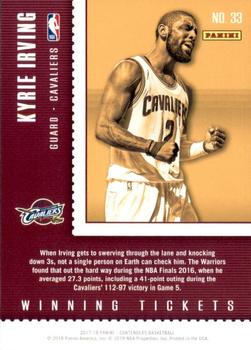 2017-18 Panini Contenders - Winning Tickets #33 Kyrie Irving Back