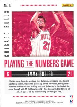 2017-18 Panini Contenders - Playing the Numbers Game #10 Jimmy Butler Back