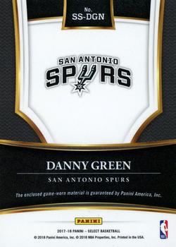 2017-18 Panini Select - Select Swatches #SS-DGN Danny Green Back