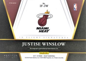 2017-18 Panini Select - In Flight Signatures #IF-JW Justise Winslow Back