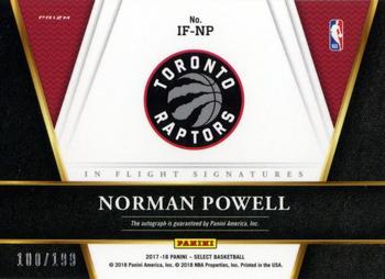 2017-18 Panini Select - In Flight Signatures #IF-NP Norman Powell Back