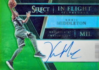 2017-18 Panini Select - In Flight Signatures Neon Green Prizms #IF-KH Khris Middleton Front