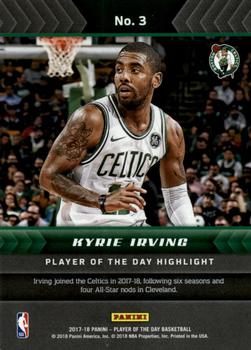 2017-18 Panini Player of the Day #3 Kyrie Irving Back