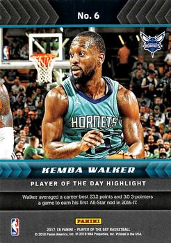 2017-18 Panini Player of the Day #6 Kemba Walker Back