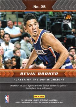 2017-18 Panini Player of the Day #25 Devin Booker Back