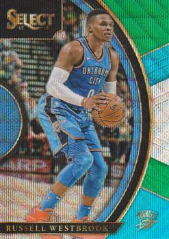 2017-18 Panini Select - Tri-Color Prizms #22 Russell Westbrook Front