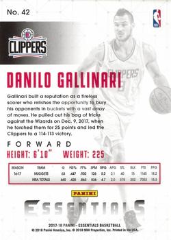 2017-18 Panini Essentials #42 Danilo Gallinari Back