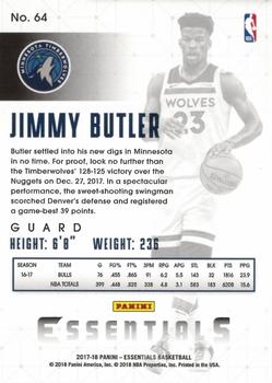 2017-18 Panini Essentials #64 Jimmy Butler Back