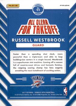 2017-18 Donruss Optic - All Clear for Takeoff Holo #11 Russell Westbrook Back