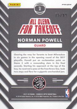 2017-18 Donruss Optic - All Clear for Takeoff Red #2 Norman Powell Back