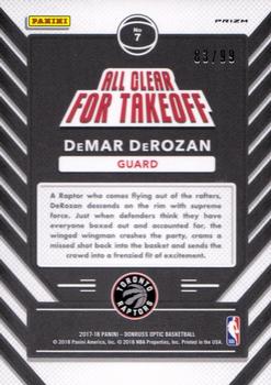 2017-18 Donruss Optic - All Clear for Takeoff Red #7 DeMar DeRozan Back