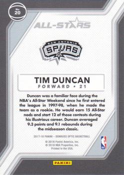 2017-18 Donruss Optic - All Stars #20 Tim Duncan Back