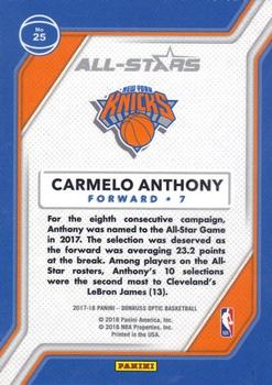 2017-18 Donruss Optic - All Stars #25 Carmelo Anthony Back