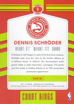 2017-18 Donruss Optic - Court Kings #9 Dennis Schroder Back