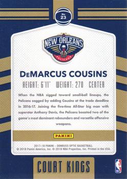2017-18 Donruss Optic - Court Kings #23 DeMarcus Cousins Back