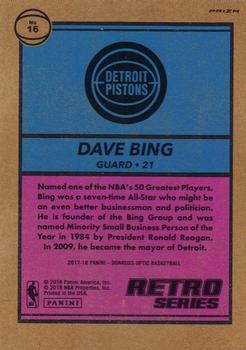 2017-18 Donruss Optic - Retro Series Holo #16 Dave Bing Back