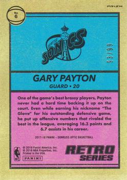 2017-18 Donruss Optic - Retro Series Red #6 Gary Payton Back