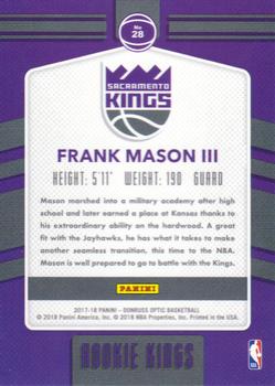 2017-18 Donruss Optic - Rookie Kings #28 Frank Mason III Back