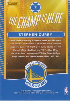 2017-18 Donruss Optic - The Champ is Here #5 Stephen Curry Back