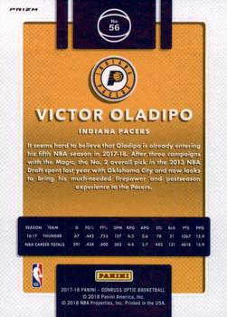 2017-18 Donruss Optic - Blue Velocity #56 Victor Oladipo Back