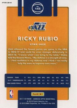 2017-18 Donruss Optic - Holo #145 Ricky Rubio Back