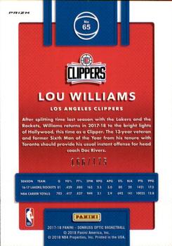 2017-18 Donruss Optic - Lime Green #65 Lou Williams Back