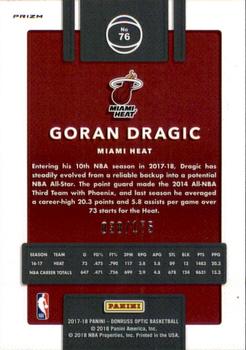 2017-18 Donruss Optic - Lime Green #76 Goran Dragic Back