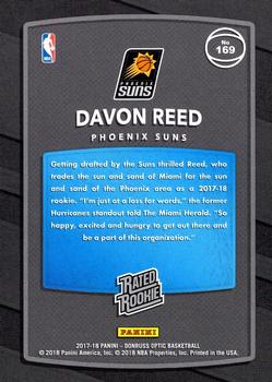 2017-18 Donruss Optic - Rated Rookie Shock #169 Davon Reed Back